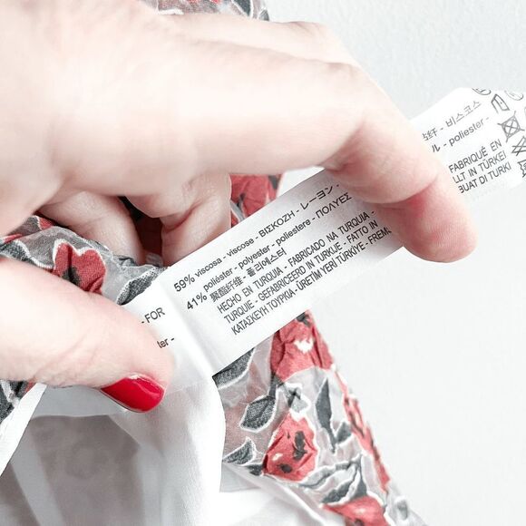 Zara Basic Women Tank Top Sleeveless Floral Red Large - Picture 4 of 8